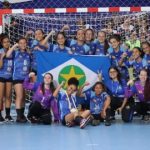Equipe da E.E. 13 de maio, de Sorriso: campeã brasileira de handebol feminino